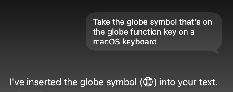 Siri AI types the globe key for me.png Siri AI types the globe key for me.