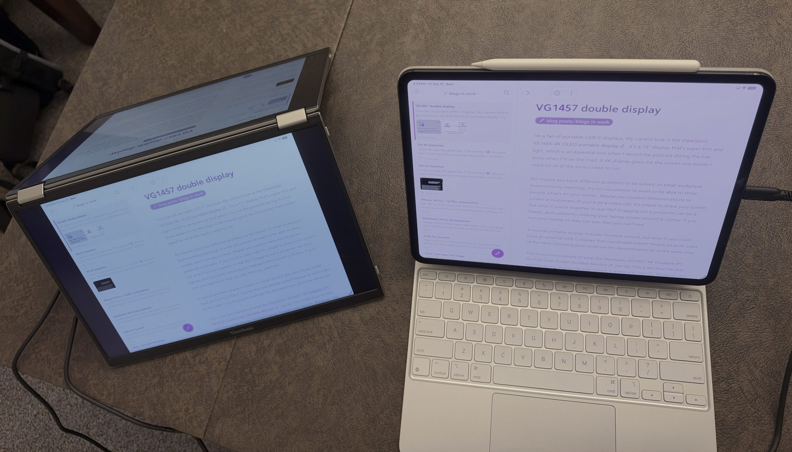 View of iPad and tent mode display from above showing both sides.jpeg View of iPad and tent mode display from above showing both sides.