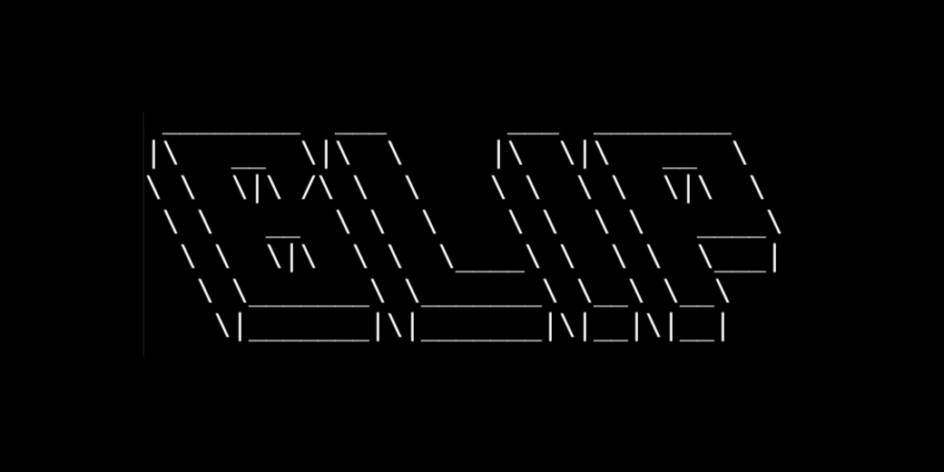 The word BLIP written in ASCII with white letters and a black background