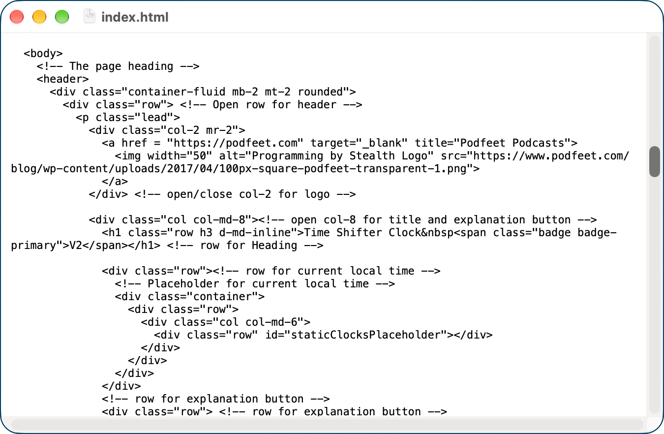 HTML file open with ignore rich text comments checked showing raw HTML.png HTML file open with ignore rich text comments checked showing raw HTML.