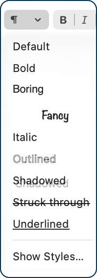 New favorites added to styles dropdown.png New favorites added to styles dropdown.