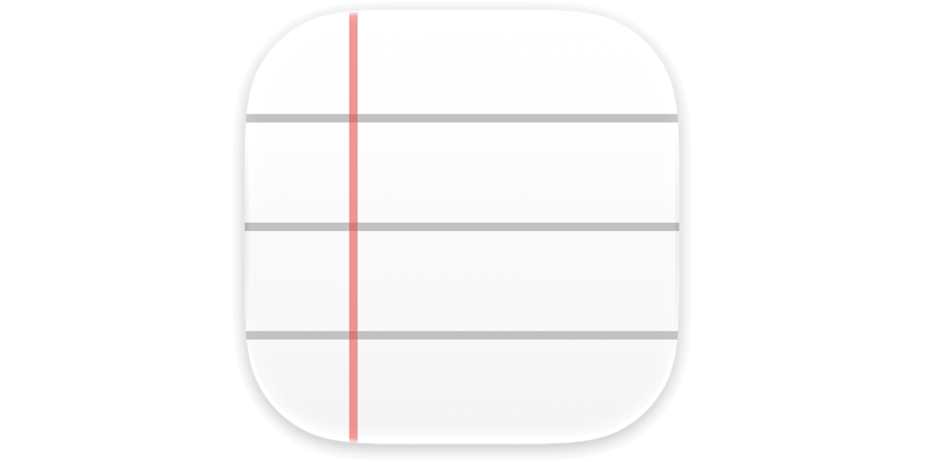 TextEdit icon looks like lined paper with red vertical line on left